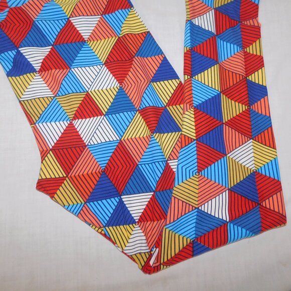 LuLaroe Multicolor Bold Geometric Triangle print Womens Leggings TC size 12 – 18 - Picture 4 of 9
